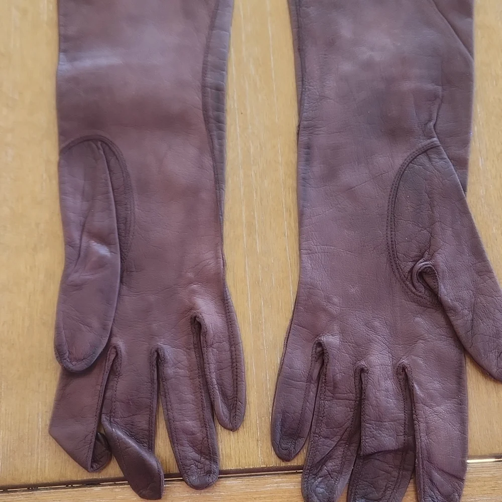 VINTAGE REAL KID LEATHER GLOVES.  MADE FOR A & S - Picture 9 of 12